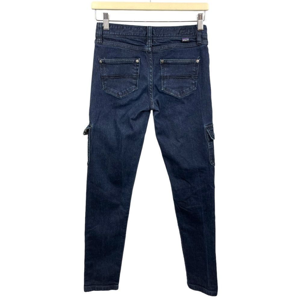 PATAGONIA Organic Cotton Stretch Slim Fit Midrise Indigo Cargo Jeans Size 25 - Picture 3 of 10